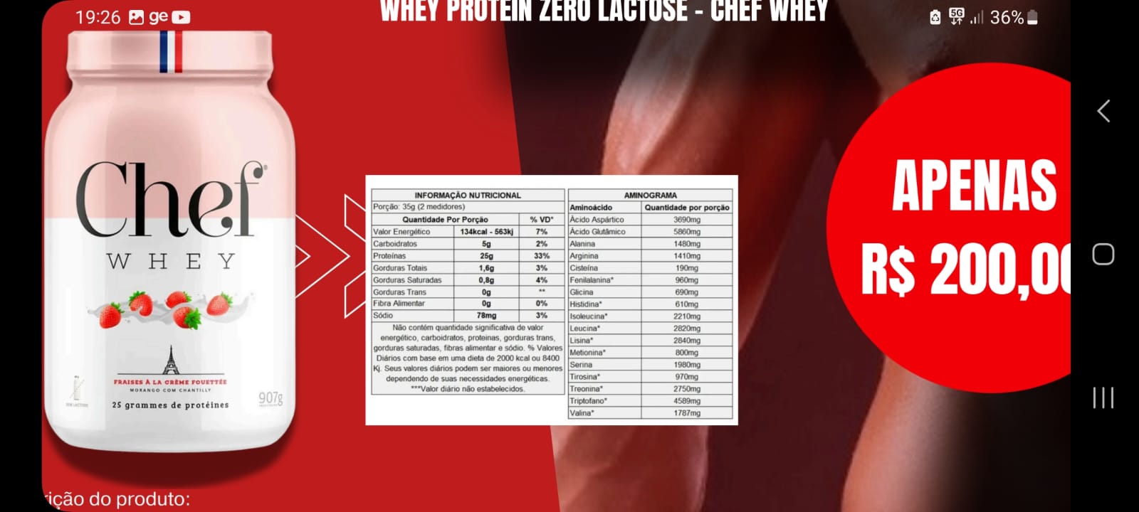 Pré-Treino Elite 250g - Cafeína, Taurina, Arginina - C STRONG Suplementos